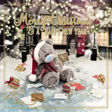 3D Holographic Bear Sat With Presents & Letters Me to You Bear Christmas Card Image Preview